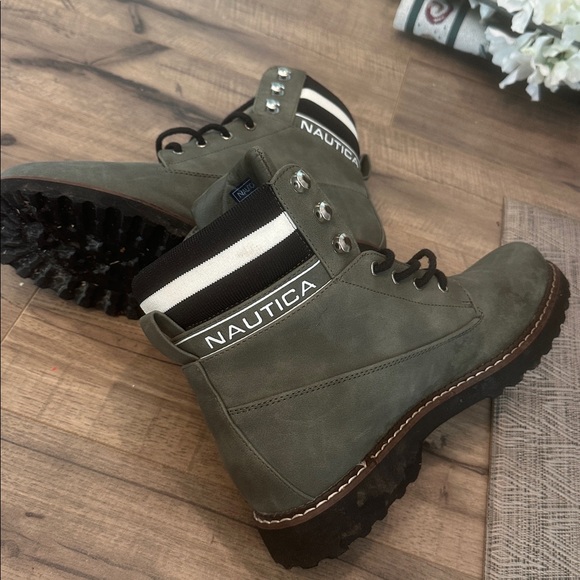 Nautica Shoes - Nautica Olive Lace-Up Boots